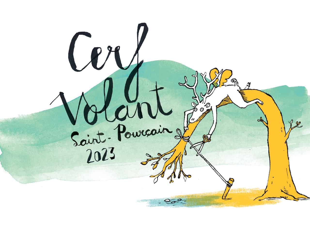 Etiquette Cerf Volant blanc 2023