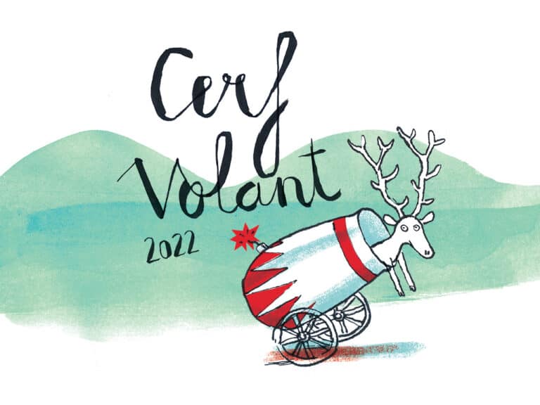 Etiquette Cerf Volant rouge 2022