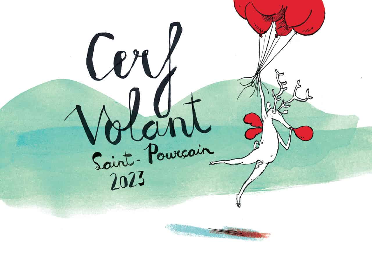 Etiquette Cerf Volant rouge 2023